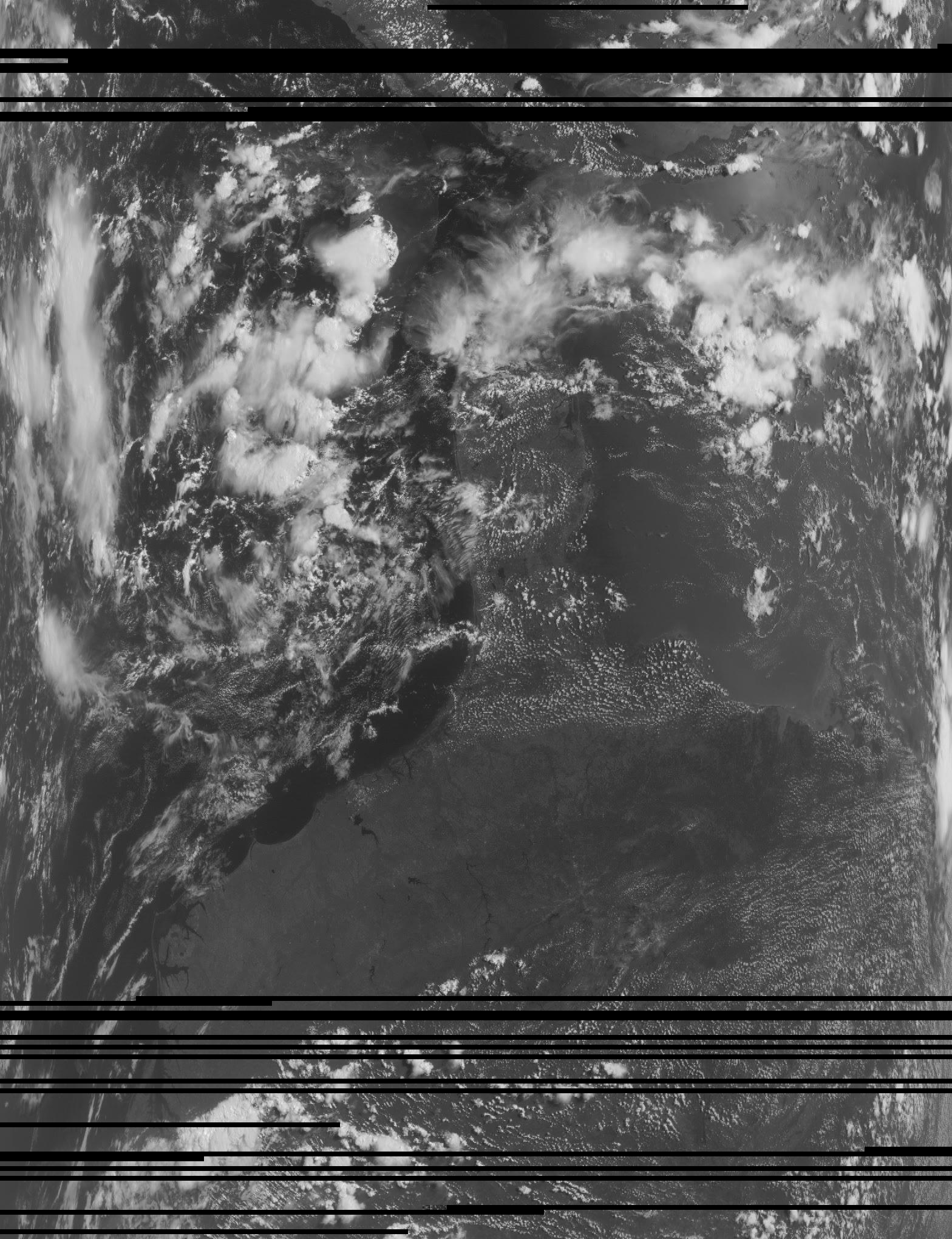 MSU-MR channel 1, monochrome, original scan geometry, with missing-data lines.